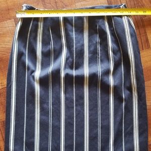 Talbots Pinstripe Skirt Navy and White